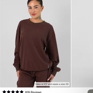 Comfrt Waffle Lounge Long Sleeve in Cocoa